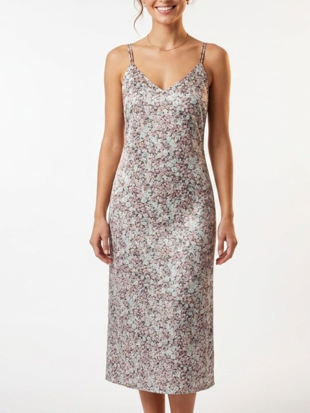 Retro Girl Japanese Brand Floral Midi Slip Dress Coquette Cottagecore Sz Small